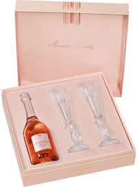 Шампанское розовое брют «Amour de Deutz Brut Rose» 2008 г., подарочный набор с двумя бокалами