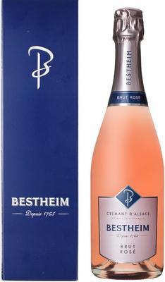 Вино игристое розовое брют «Cremant d'Alsace Bestheim Brut Rose» в подарочной упаковке