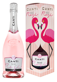 Вино игристое розовое сухое «Canti Rose» в подарочной упаковке