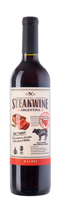 Вино красное полусухое «Steakwine Malbec» 2018 г., бежевая этикетка