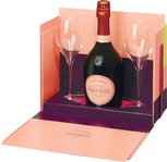 Вино игристое розовое брют «Cuvee Rose Brut» в подарочной упаковке с двумя бокалами