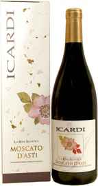 Вино игристое белое сладкое «Icardi La Rosa Selvatica Moscato d’Asti» 2015 г. в подарочной упаковке