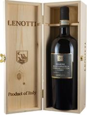 Вино красное полусухое «Lenotti Amarone della Valpolicella Classico, 3 л» в деревянной коробке