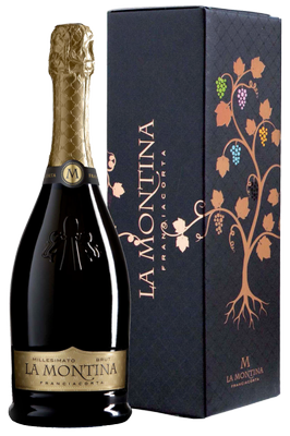 Вино игристое белое брют «La Montina Franciacorta Brut» в подарочной упаковке