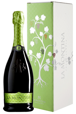 Вино игристое белое экстра брют «La Montina Franciacorta Extra Brut» в подарочной упаковке