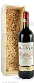 Вино красное сухое «Chateau Haut Piquat в деревянной подарочной упаковке» 2010 г.