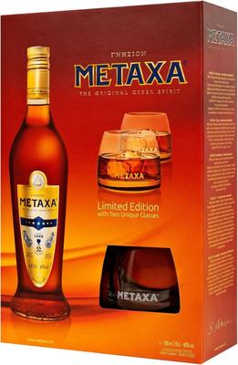 Метакса «Metaxa 7» в подарочной упаковке с двумя стаканами