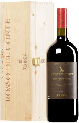Вино красное сухое «Tasca d Almerita Rosso del Conte, 0.75 л» 2014 г. в деревянной коробке