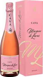 Вино игристое розовое брют «Marques de Lares Rosado Brut Cava» в подарочной упаковке