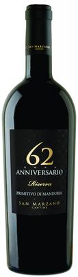 Вино красное полусухое «Anniversario 62 Riserva Primitivo Di Manduria» 2015 г.