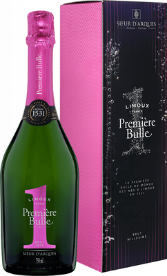 Вино игристое белое брют «Premiere Bulle Brut Blanquette de Limoux Sieur d‘Arques» в подарочной упаковке