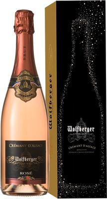 Вино игристое розовое брют «Wolfberger Cremant D'Alsace Rose» в подарочной упаковке