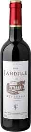 Вино красное сухое «Jandille Bordeaux» 2015 г.