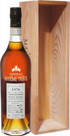 Коньяк французский «Maxime Trijol Cognac Fins Bois 1976» в деревянной подарочной упаковке