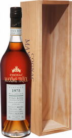 Коньяк французский «Maxime Trijol Cognac Fins Bois 1975» в деревянной подарочной упаковке