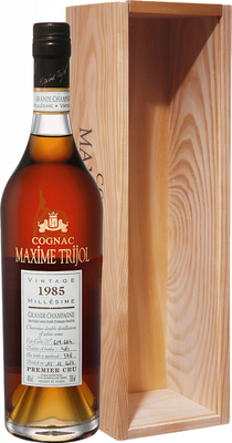 Коньяк французский «Maxime Trijol Cognac Grande Champagne Premier Cru 1985» в деревянной подарочной упаковке