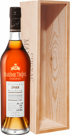 Коньяк французский «Maxime Trijol Cognac Grande Champagne Premier Cru 1988» в деревянной подарочной упаковке