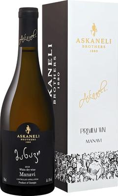 Вино белое сухое «Manavi Askaneli Brothers» в подарочной упаковке