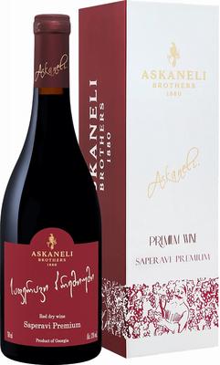Вино красное сухое «Artwine Saperavi Premium Askaneli Brothers» в подарочной упаковке