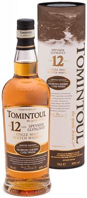 Виски шотландский «Tomintoul Speyside Glenlivet Oloroso Sherry Cask Finish Single Malt Scotch Whisky 12 years old» в тубе