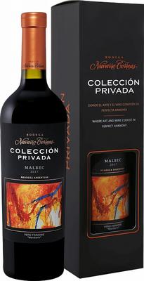 Вино красное сухое «Colleccion Privada Malbeс Navarro Correas» 2018 г. в подарочной упаковке