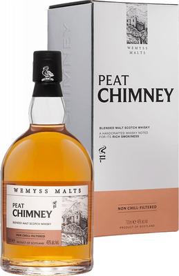 Виски шотландский «Peat Chimney 3 Years Old Blended Malt Scotch Whisky Wemyss Vintage Malts» в подарочной упаковке