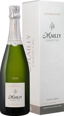 Вино игристое белое экстра брют «Champagne Mailly Grand Cru Extra Brut Champagne Grand Cru» 2011 г. в подарочной упаковке