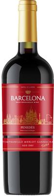 Вино красное сухое «Barcelona Mediterranean Wine Tempranillo-Merlot-Garnacha Penedes»