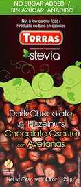 Темный шоколад «Torras Stevia with Hazelnuts» 125 гр.