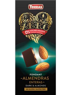 Темный шоколад «Torras Zero with Almonds» 150 гр
