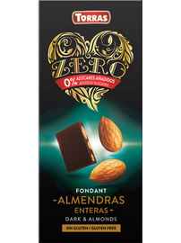 Темный шоколад «Torras Zero with Almonds» 150 гр