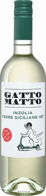 Вино белое сухое «Gatto Matto Inzolia Terre Siciliane Villa Degli Olmi» 2017 г.