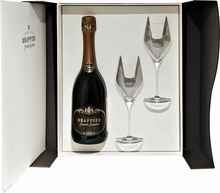 Вино игристое белое брют «Grande Sendree Champagne Drappier Drappier» 2008 г. в подарочном наборе с двумя бокалами