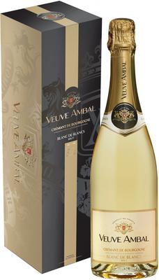 Вино игристое белое брют «Veuve Ambal Blanc de Blancs Brut» в подарочной упаковке