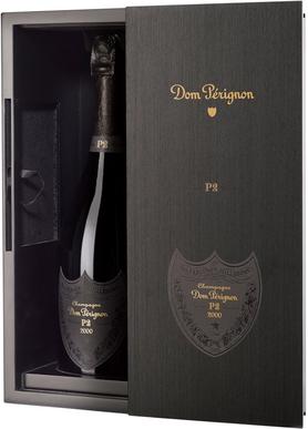 Шампанское белое брют «Dom Perignon P2» 2000 г., в деревянной подарочной упаковке