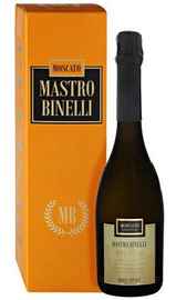 Вино игристое белое полусладкое «Mastro Binelli Moscato» в подарочной упаковке