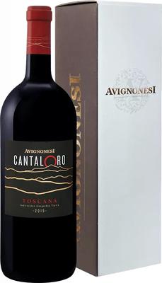 Вино красное сухое «Cantaloro Toscana Avignonesi» 2015 г. в подарочной упаковке