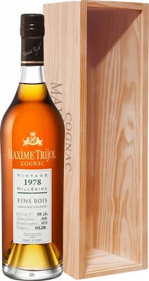 Коньяк французский «Maxime Trijol Cognac Fins Bois 1978» в деревянной подарочной упаковке