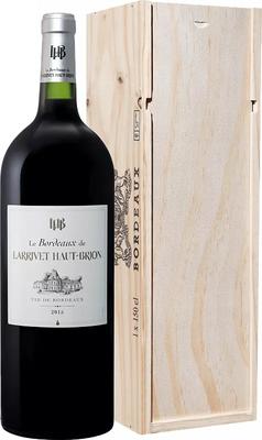 Вино красное сухое «Larrivet Haut Brion Rouge Compagnie Ginestet» 2015 г. в деревянной подарочной упаковке