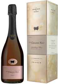 Вино игристое розовое брют «Le Grand Noir Brut Reserve Rose Les Celliers Jean d'Alibert» в подарочной упаковке