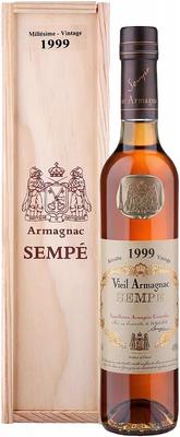 Арманьяк «Sempe Vieil Armagnac» 1999 г. в деревянной подарочной упаковке