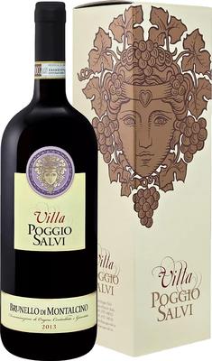 Вино красное сухое «Brunello Di Montalcino Villa Poggio Salvi» 2013 г., в подарочной упаковке