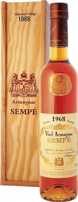 Арманьяк «Sempe Vieil Armagnac» 1968 г. в деревянной подарочной упаковке