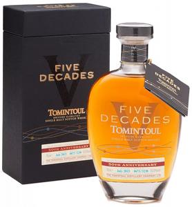 Виски шотландский «Tomintoul Speyside Glenlivet Five Decades Single Malt Scotch Whisky 10 YO» в подарочной упаковке