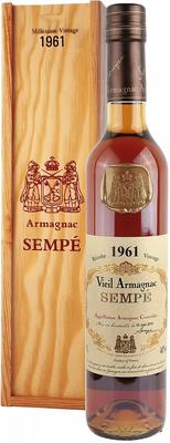 Арманьяк «Sempe Vieil Armagnac» 1961 г. в деревянной подарочной упаковке