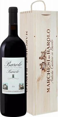 Вино красное сухое «Barolo Del Commune Di Barolo Marchesi Di Barolo» 2014 г., в деревянной подарочной упаковке