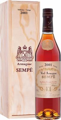 Арманьяк «Sempe Vieil Armagnac» 2001 г. в деревянной подарочной упаковке