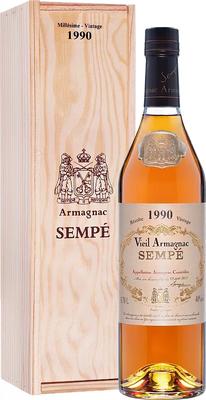 Арманьяк «Sempe Vieil Armagnac» 1990 в деревянной подарочной упаковке