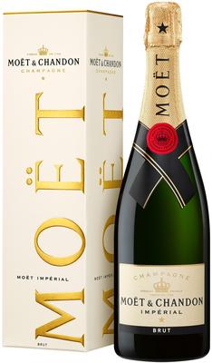 Шампанское белое брют «Moet & Chandon Brut Imperial, 1.5 л» в подарочной упаковке