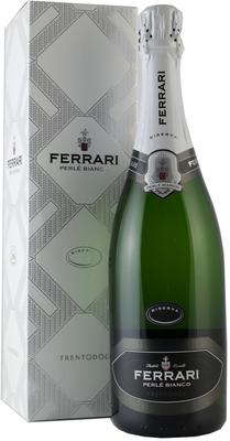Вино игристое белое брют «Ferrari Perle Bianco Riserva» 2007 г., в подарочной упаковке